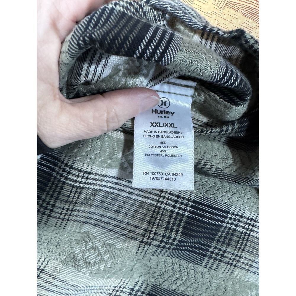 Hurley Black Plaid  Southwest‎ print Flannel men's XXL shirt - Picture 6 of 7